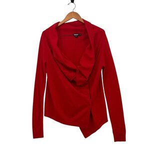 DKNY Red Wrap Sweater‎ S/P